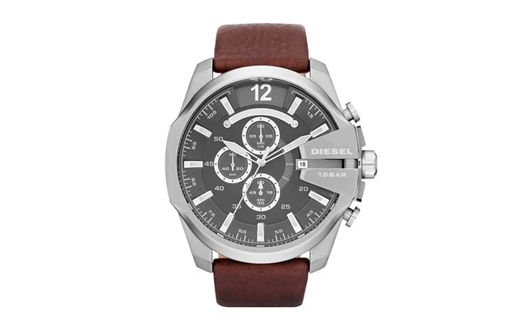 Diesel Quartz Leather Strap Black Dial