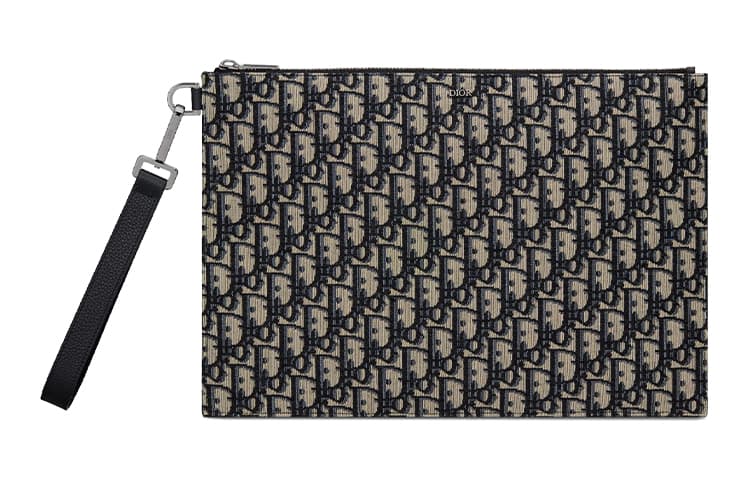 DIOR A4 Oblique Classic Embroidered Cotton Bag Black