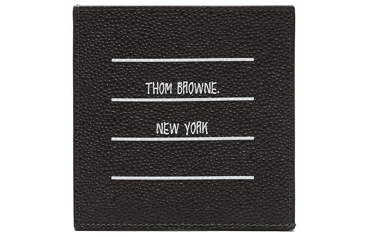 Thom Browne Leather Card Holder Charcoal