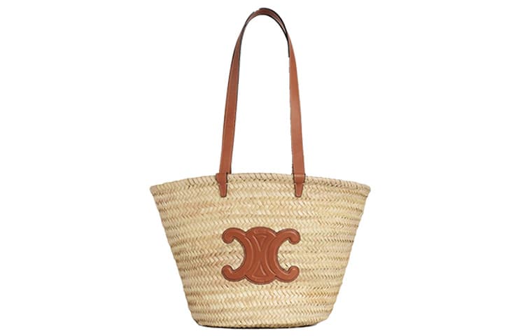 CELINE Triomphe Classic Panier Tote Medium Natural Brown