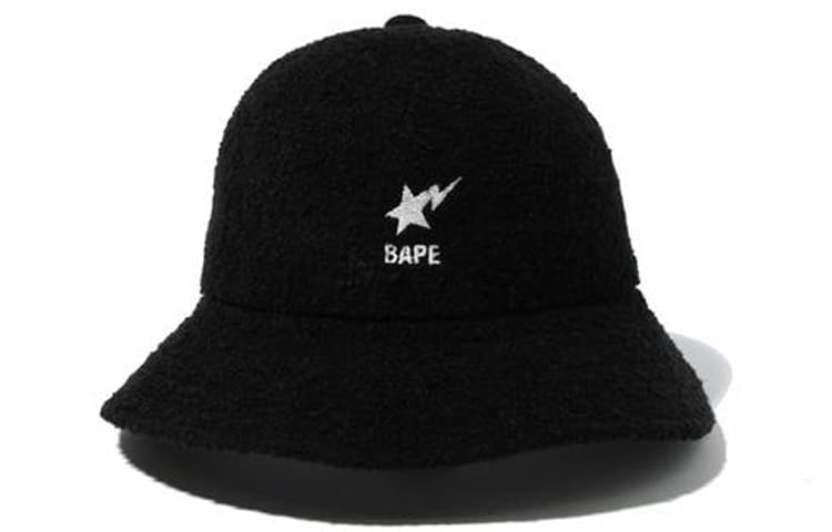 A BATHING APE Fleece Logo Bucket Hat