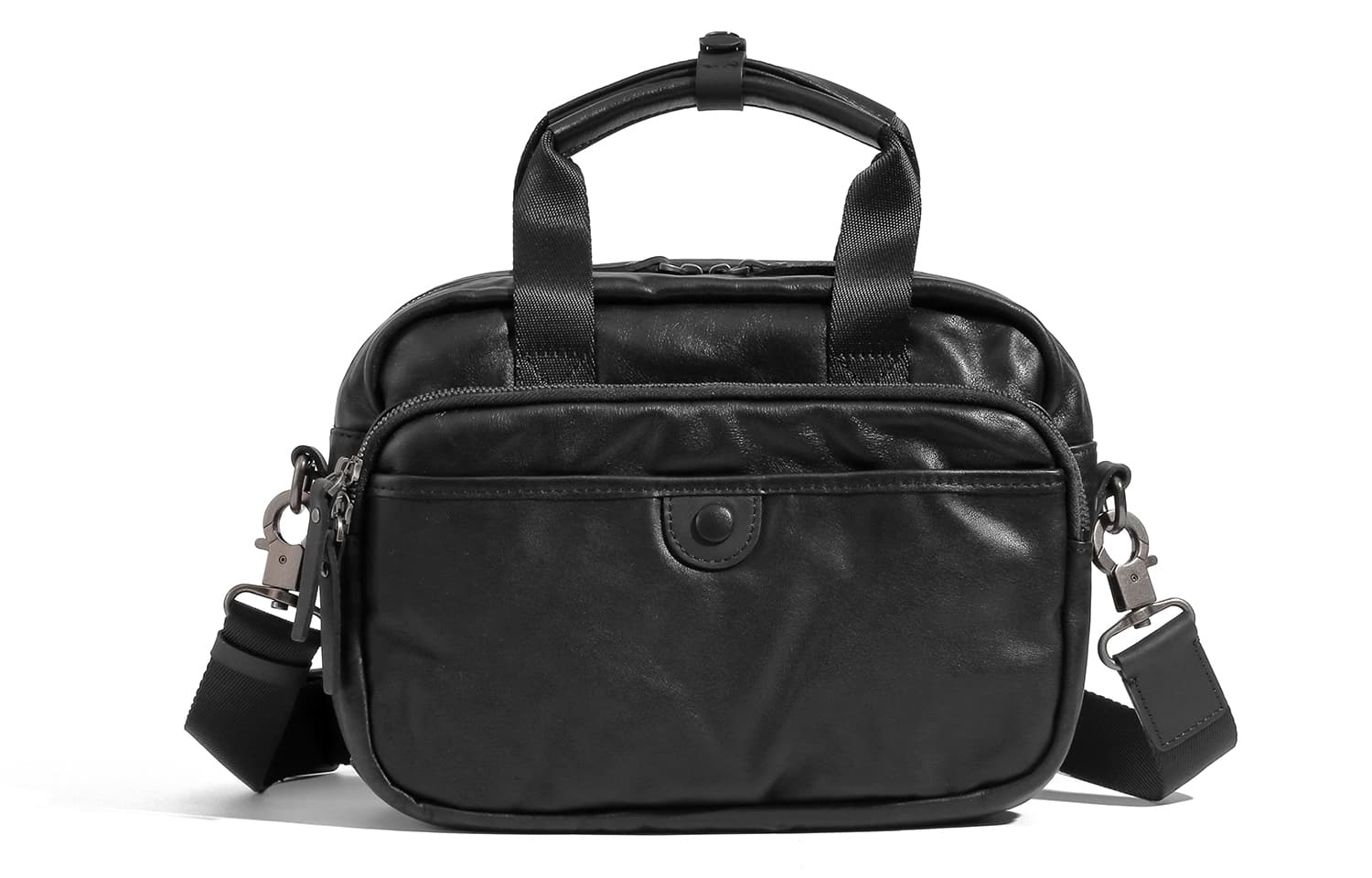 Ace Paul Black Leather Shoulder Bag