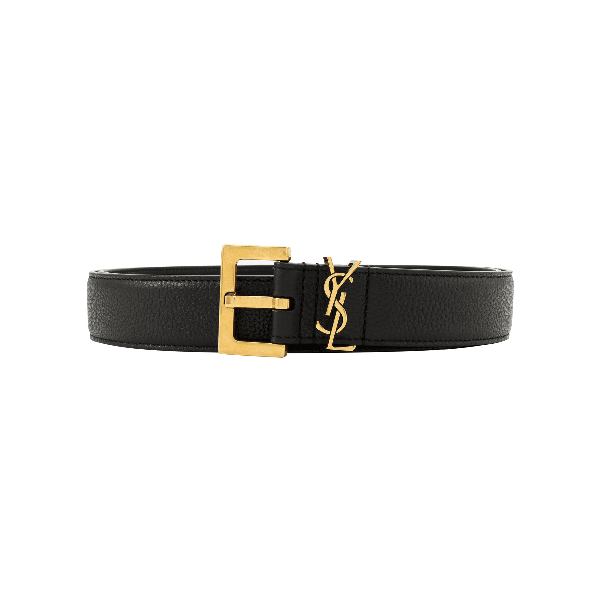 SAINT LAURENT/圣罗兰 Saint Laurent YSL Logo Calfskin Belt