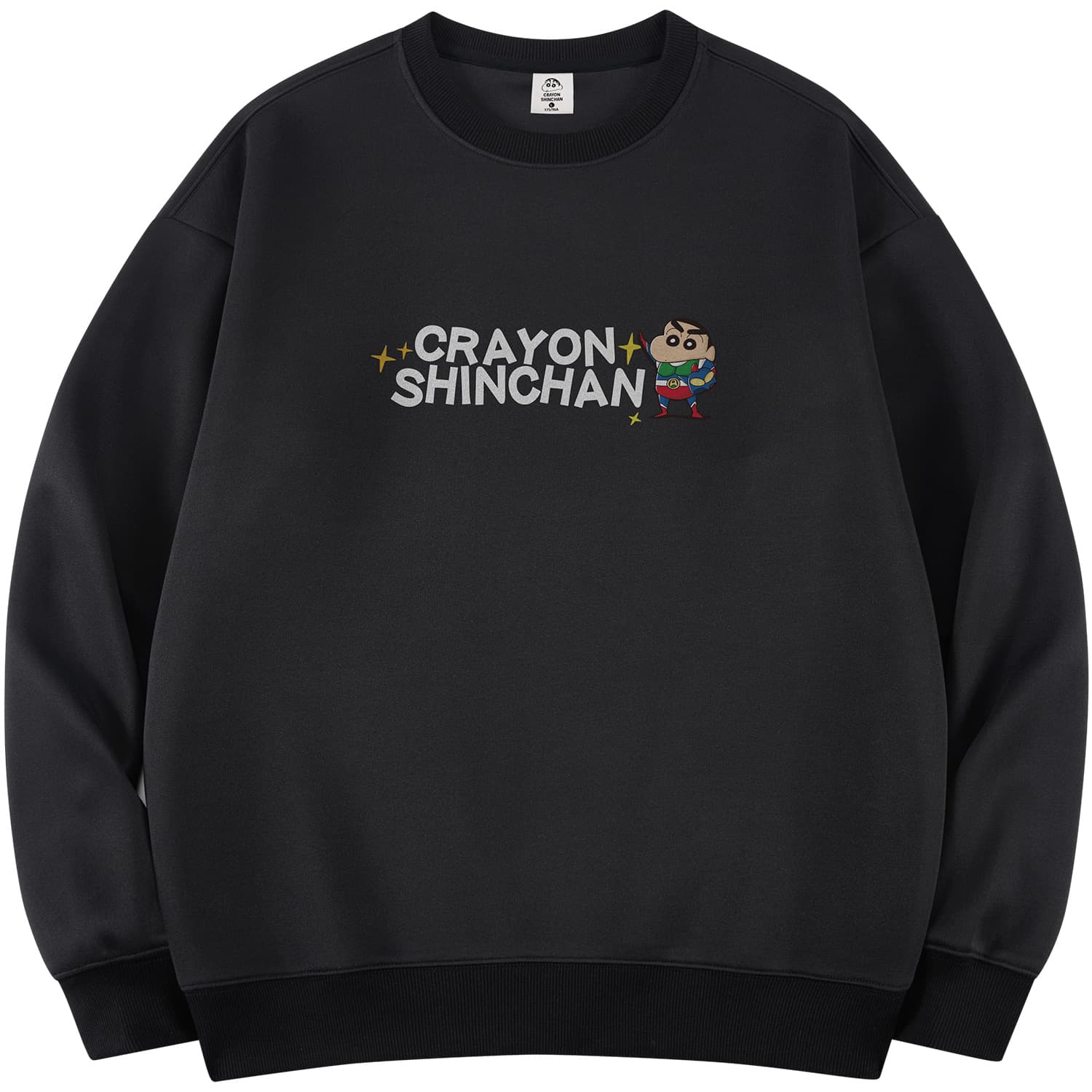 Crayon Shinchan/蜡笔小新 Crayon Shin-chan Cartoon Print Pullover Sweatshirt