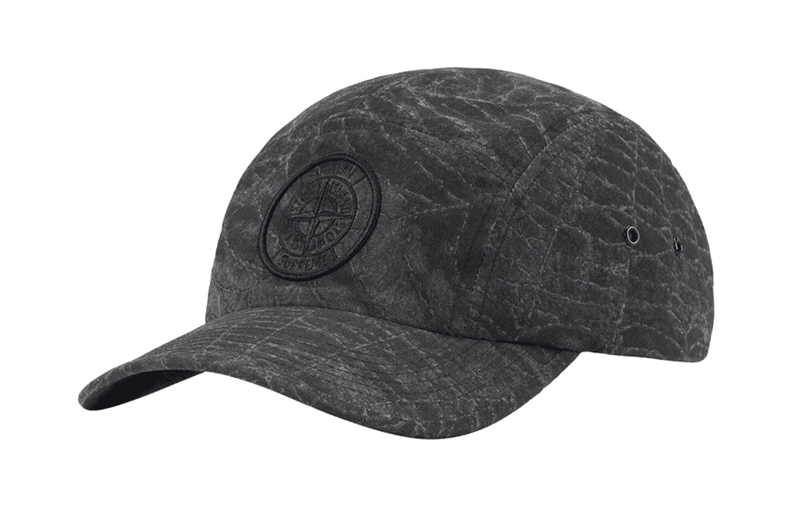 Supreme x Stone Island Camp Cap Black Grey