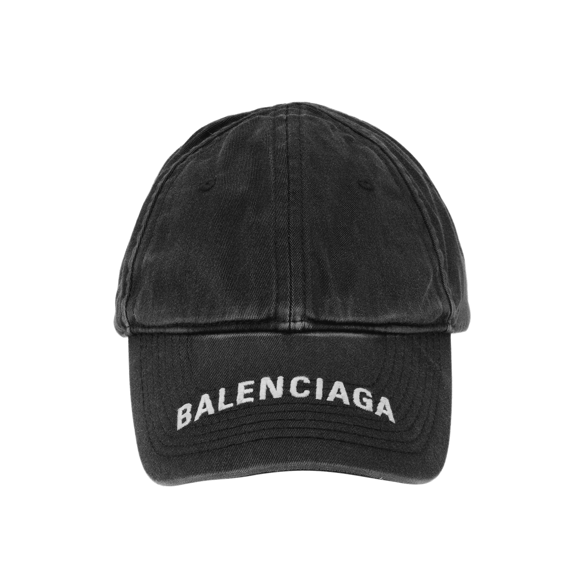 Balenciaga Logo Embroidered Baseball Cap Black