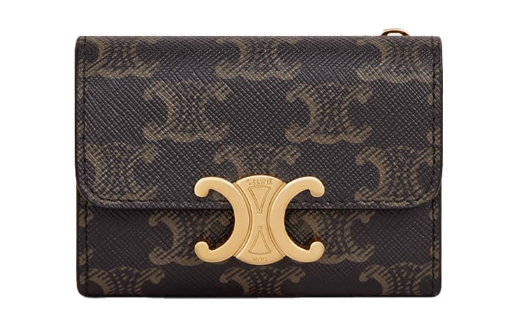 Celine Triomphe Card Holder Brown