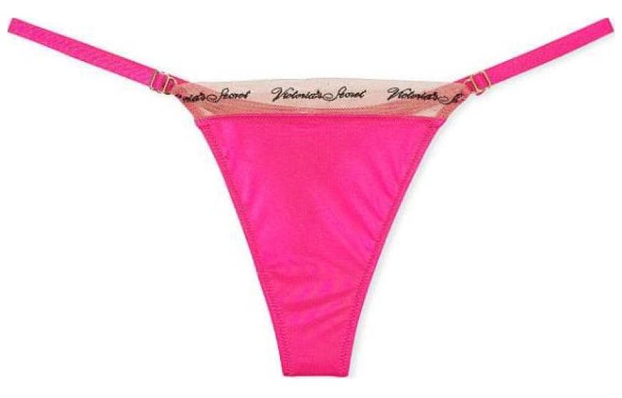 Victoria's Secret/维多利亚的秘密 Victoria's Secret ICON Low-Rise Logo Thong Barbie Pink