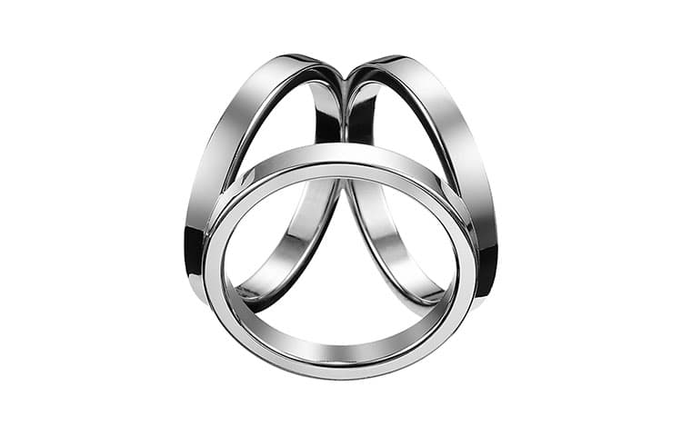 HERMES/爱马仕 Hermes Trio Scarf Ring Silver