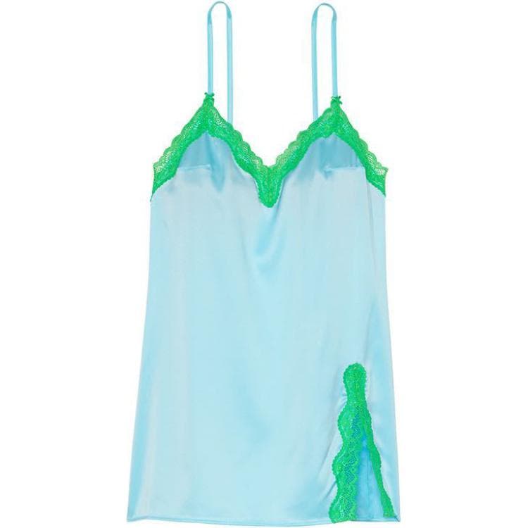 Victoria's Secret/维多利亚的秘密 Victoria's Secret Tease Satin Lace-Trim Mini Slip V