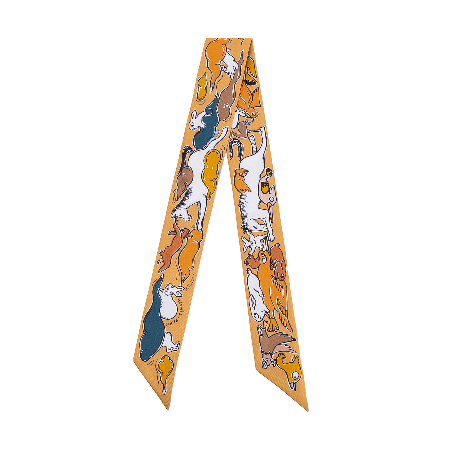 HERMES/爱马仕 Hermes Twilly Scarf Yellow