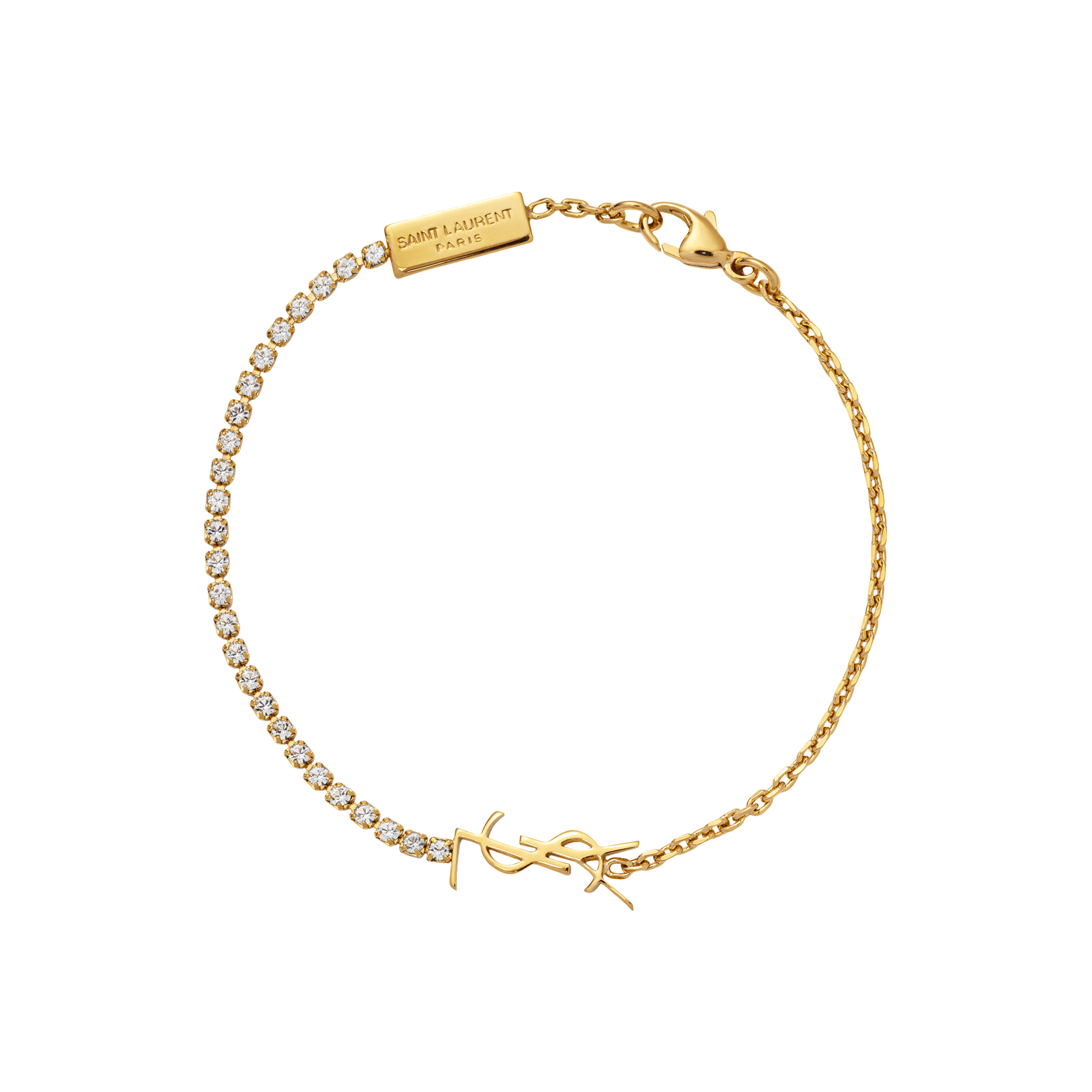 SAINT LAURENT/圣罗兰 Saint Laurent Letter Logo Bracelet Gold