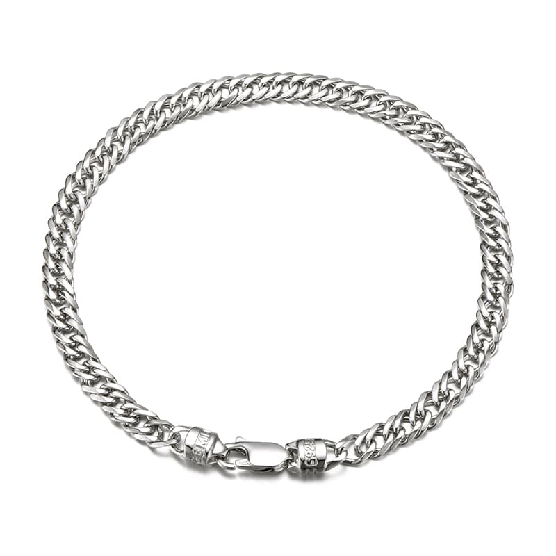 IDEAGEMER Classic Cuban Chain Bracelet 925 Silver