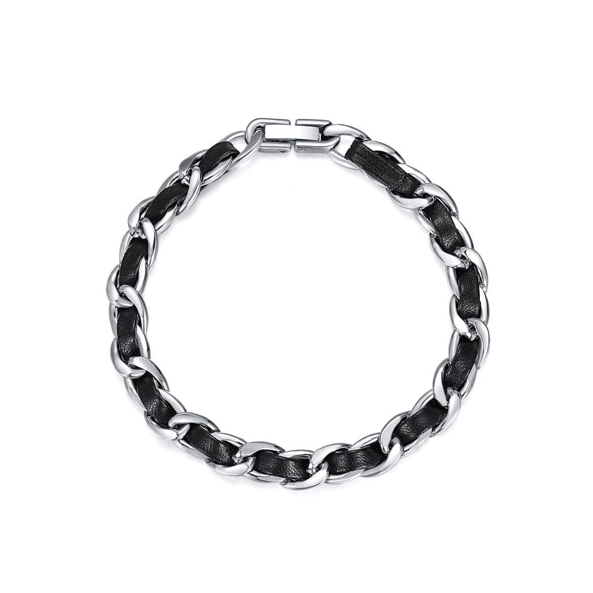 CMFY Leather Wrap Cuban Chain Bracelet