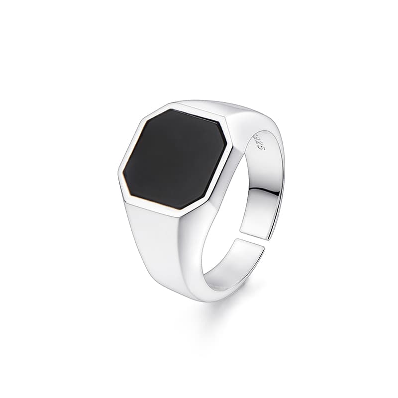 IDEAGEMER Adjustable 925 Silver Ring