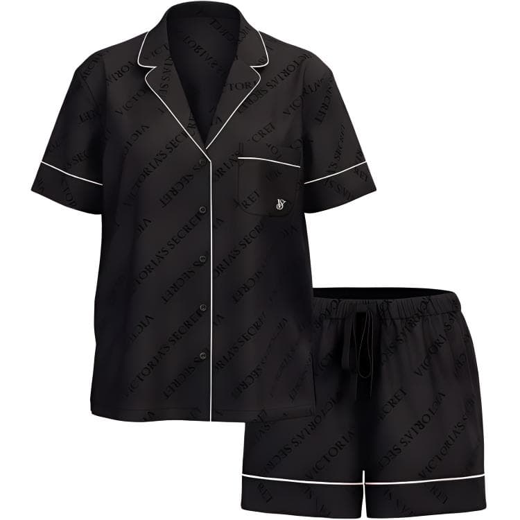 Victoria's Secret/维多利亚的秘密 Victoria's Secret Satin Pajama Set Black