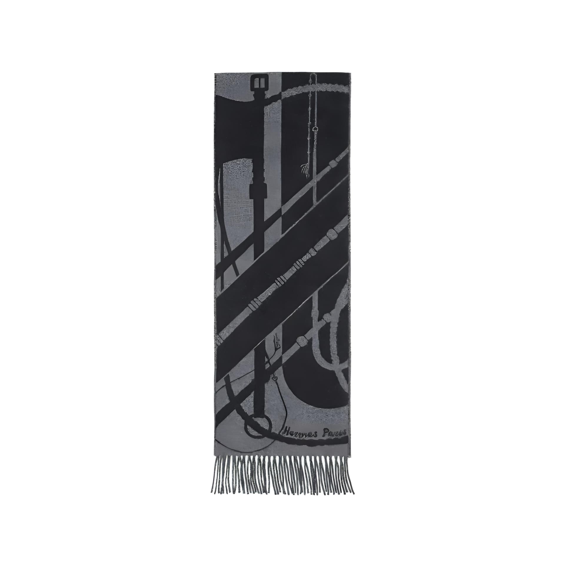 HERMES/爱马仕 Hermes Tassel Logo Scarf Black