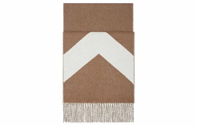 HERMES/爱马仕 Hermes Chevron Cashmere Scarf Beige