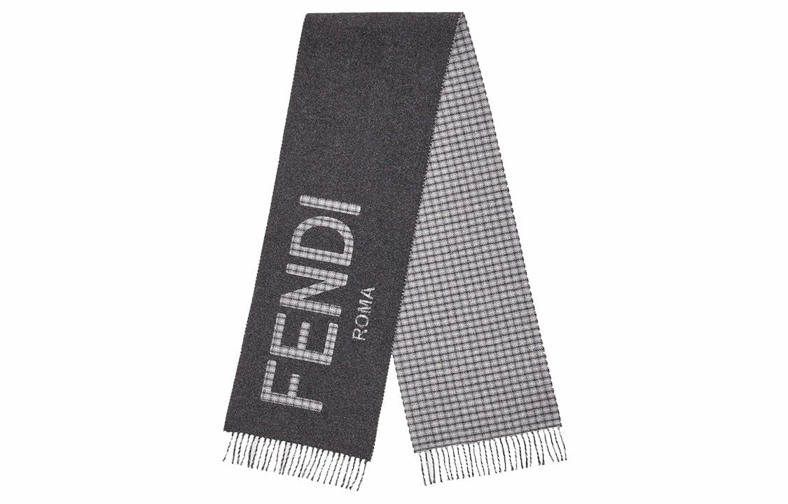 FENDI/芬迪 Fendi Checkered Reversible Wool Cashmere Scarf