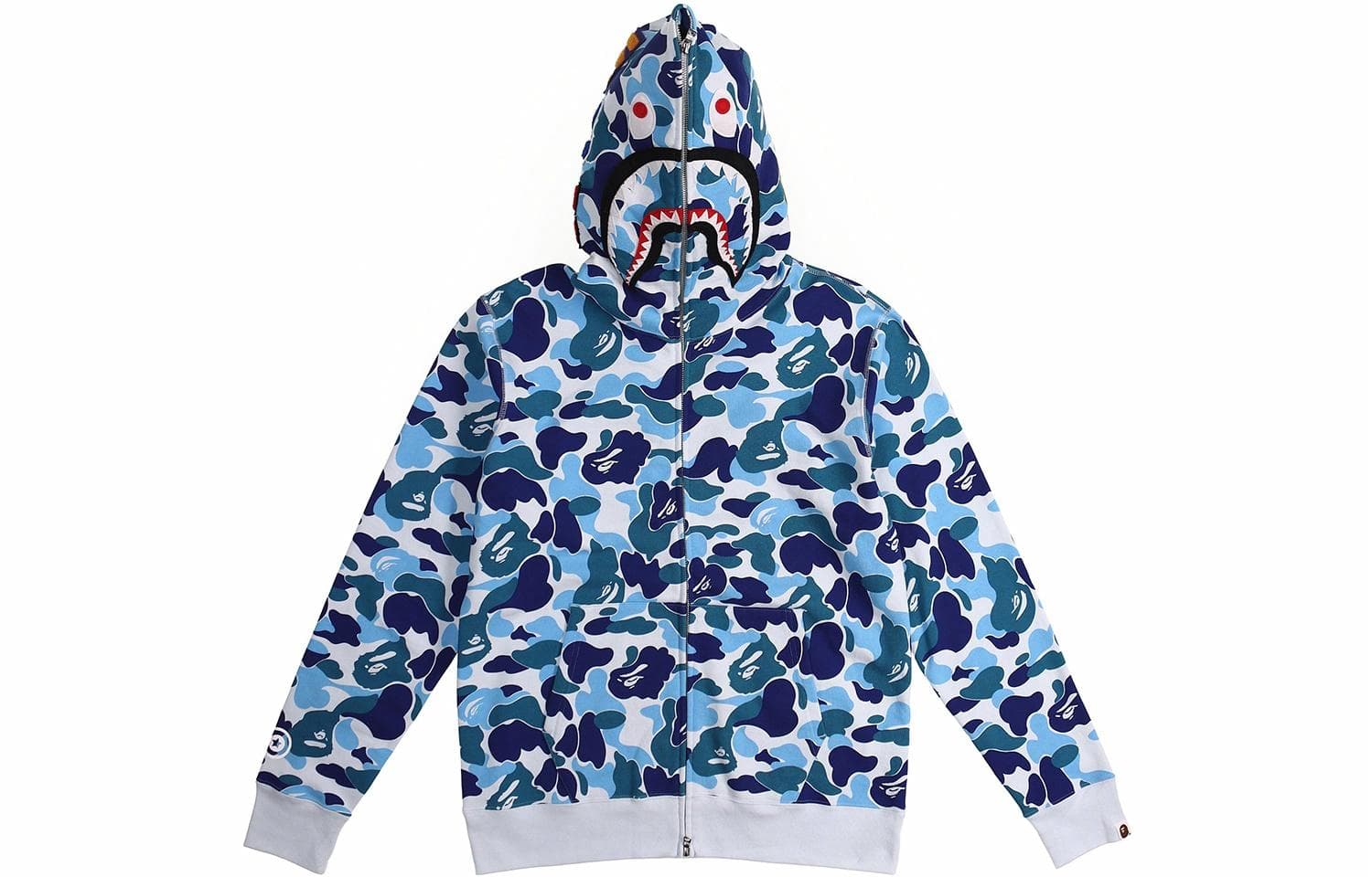 A BATHING APE BAPE Abc Camo Shark Hoodie Blue