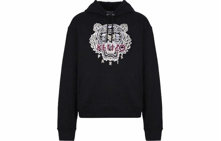 KENZO Tiger Embroidered Hoodie Black