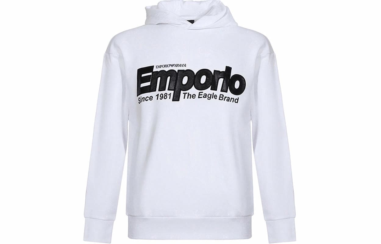 EMPORIO ARMANI/阿玛尼 Emporio Armani Logo Hoodie Black