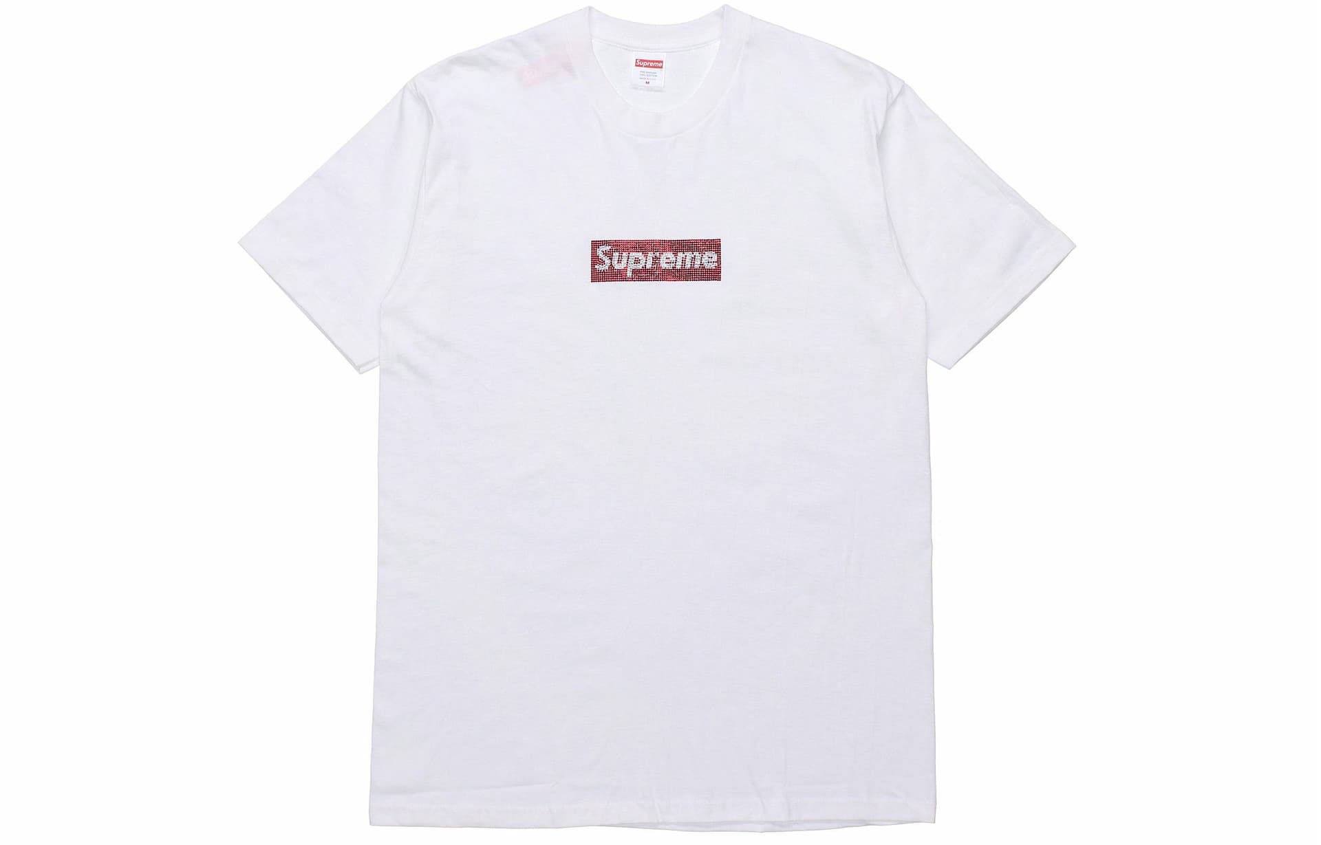 Supreme x Swarovski Box Logo Tee White