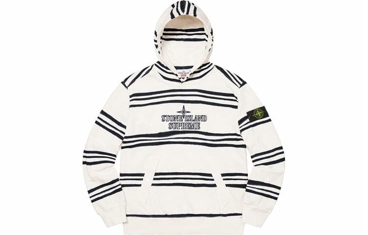 Supreme x Stone Island Warp Stripe Hooded Sweatshirt