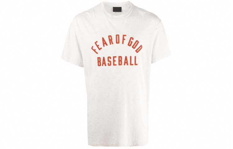 Fear of God Baseball Tee Cream Heather Red LogoT