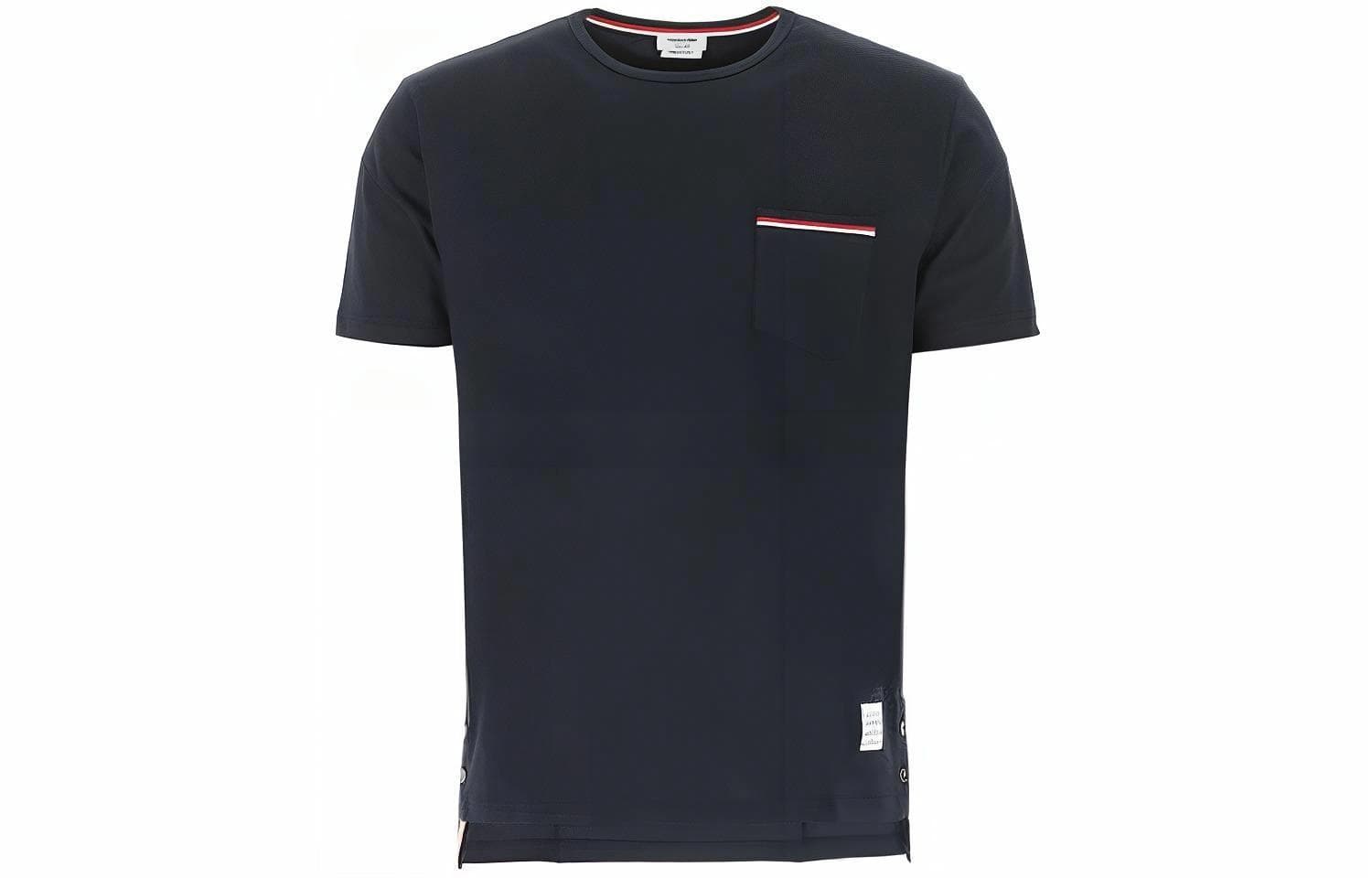 THOM BROWNE Tricolour accent T-shirt T
