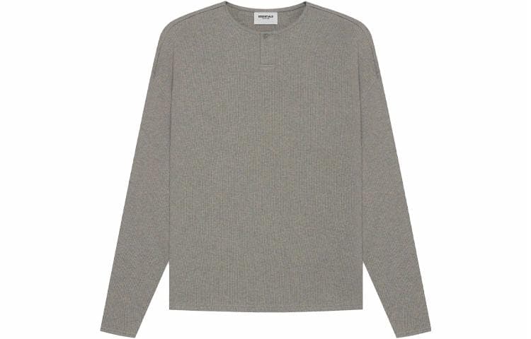 Fear of God Essentials Thermal Henley Long Sleeve Gray FlannelCharcoal T