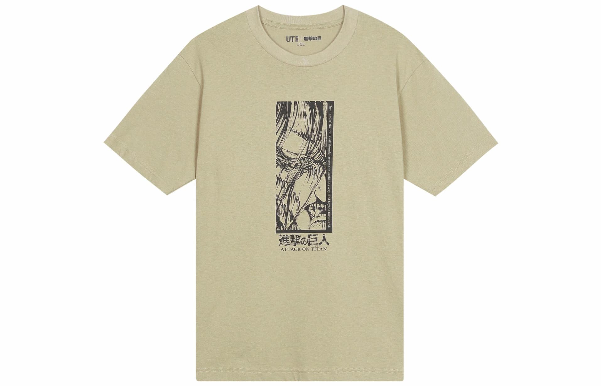 UNIQLO/优衣库 UNIQLO x Attack on Titan SS23 Beige T-Shirt