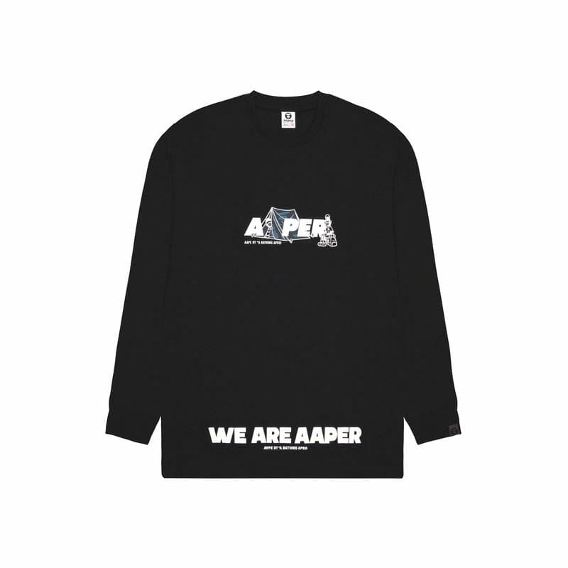 Aape FW23 Black Long Sleeve Tee
