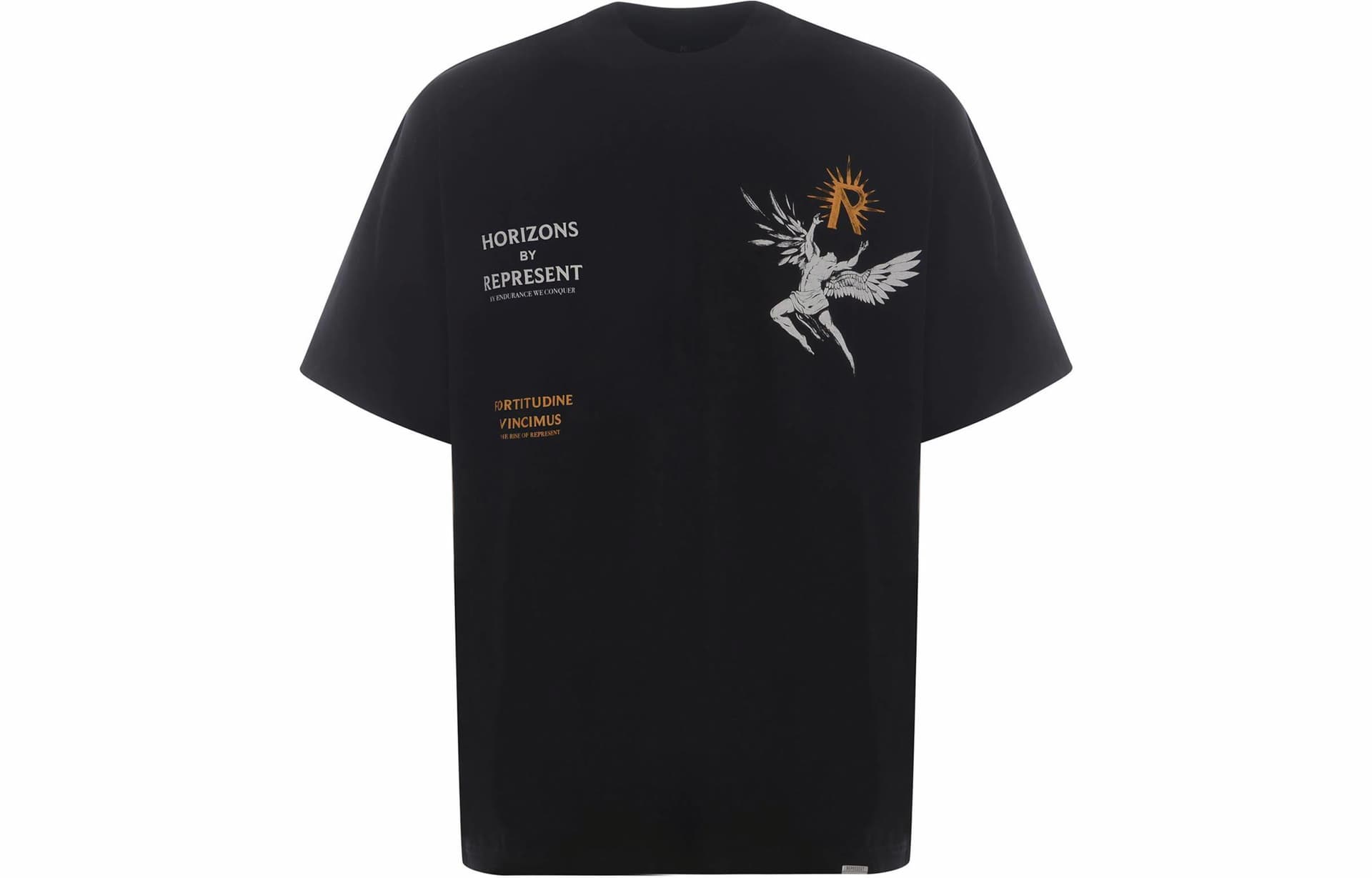 Represent Logo Print Slim Fit T-Shirt Black
