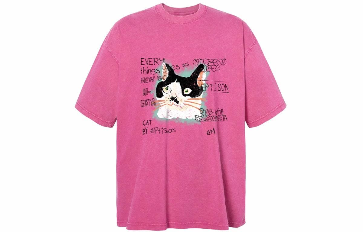EPTISON Graffiti Cat Print Tee
