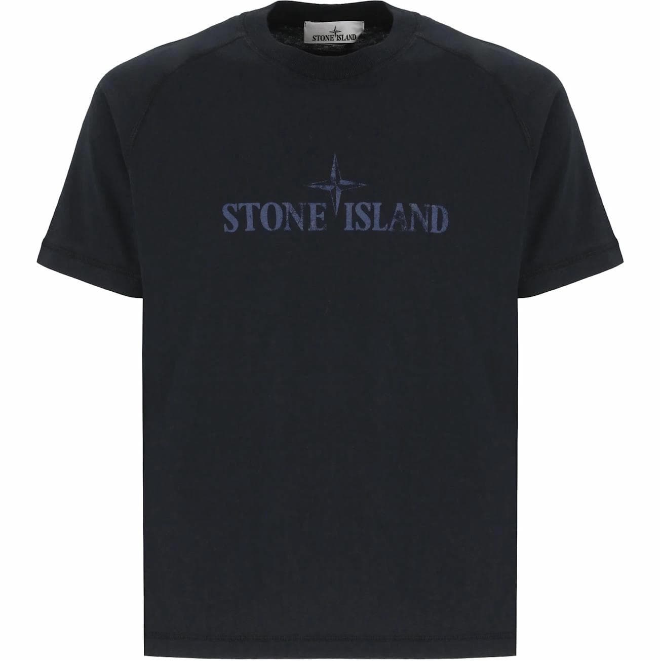 Stone Island SS25 Letter Print Crew Neck T-Shirt Navy