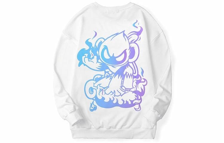 火猴/FireMonkey FireMonkey Gradient Flame Print Sweatshirt