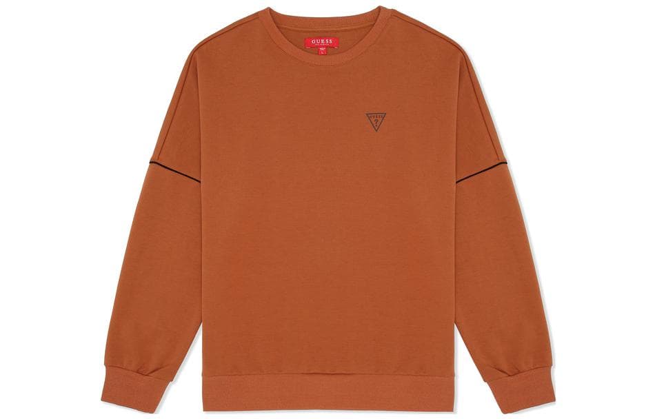 GUESS Logo Crewneck Sweatshirt Brown