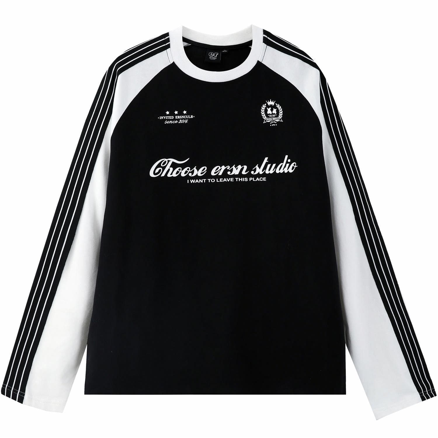 ER Striped Logo Crewneck Tee