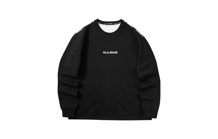黑鲸 HLA JEANS HLA Jeans Plaid Patch Crewneck Sweatshirt Black
