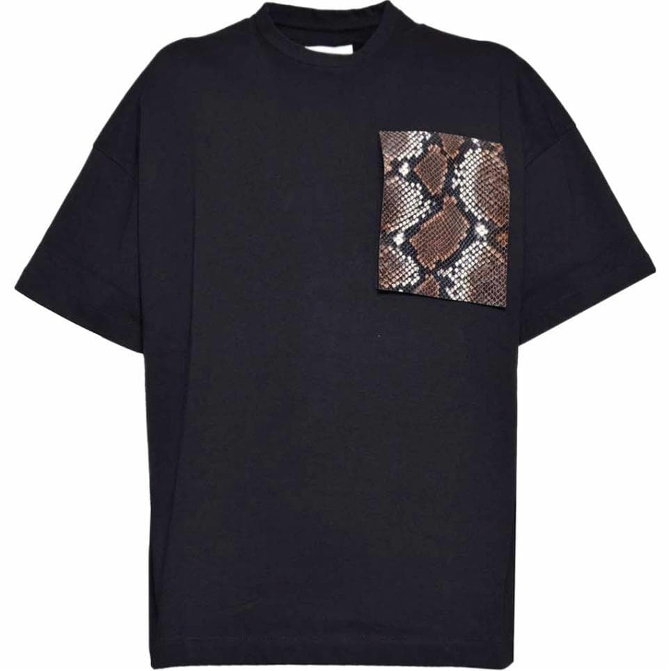 Jil Sander Snake Print Pocket T-Shirt Black