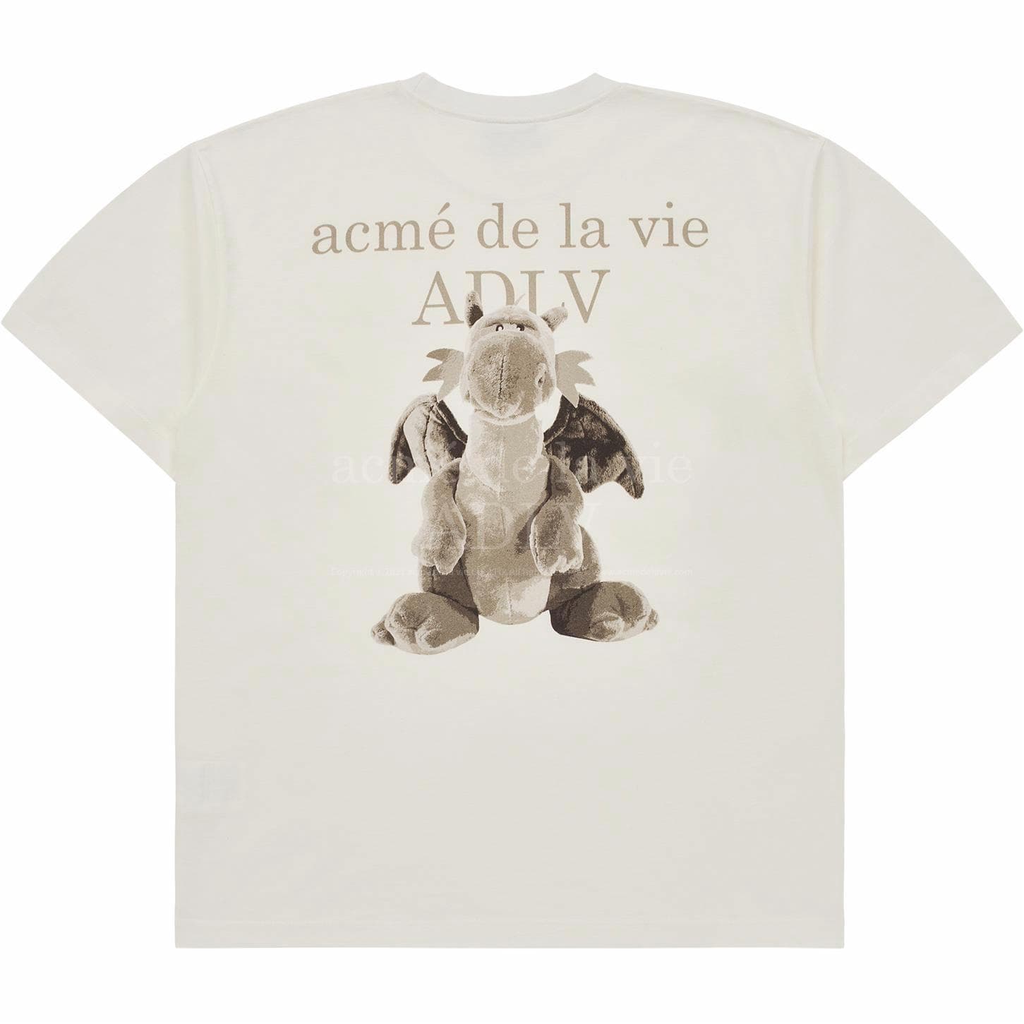 acme de la vie ADLV Dragon Art Crew Neck T-Shirt Oatmeal