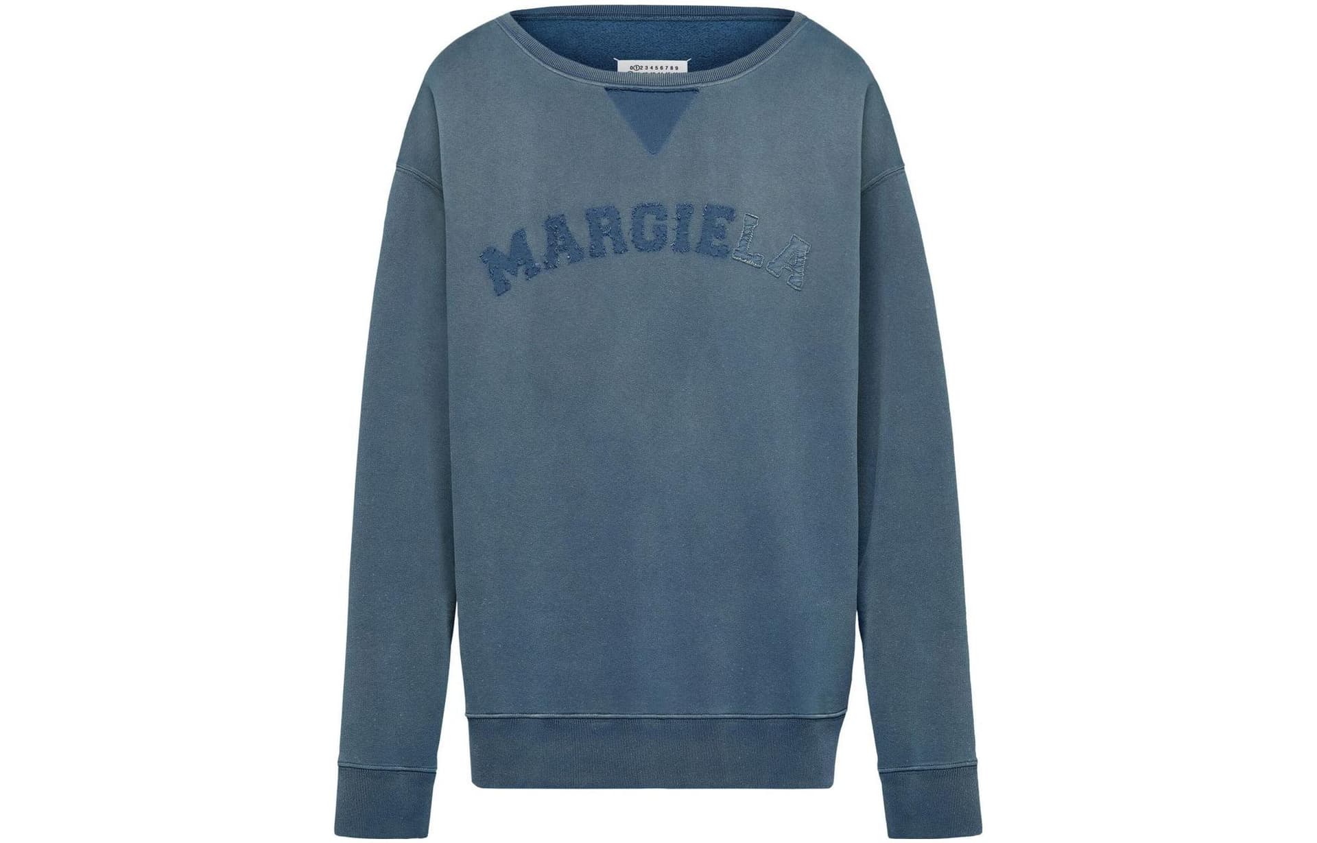 Maison Margiela/马吉拉 Maison Margiela Logo Embroidered Crewneck Sweatshirt Blue
