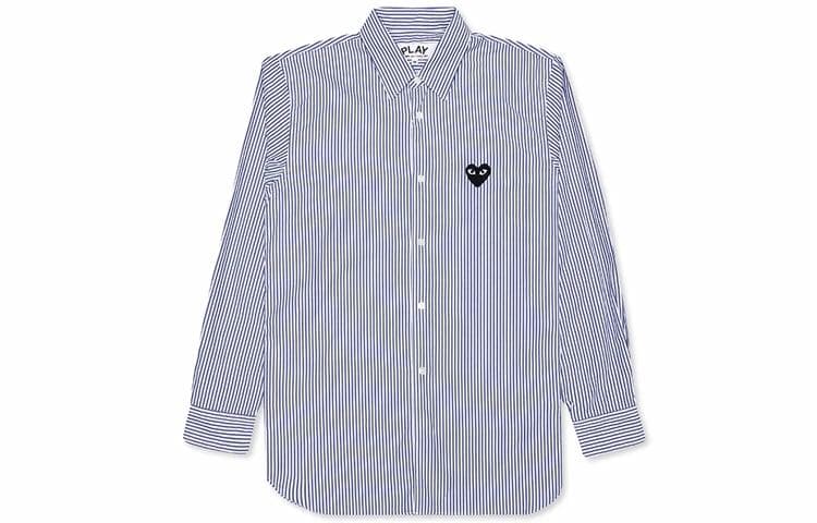 CDG Play Striped Shirt Blue