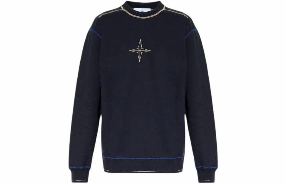 Stone Island Logo Crewneck Sweatshirt Blue