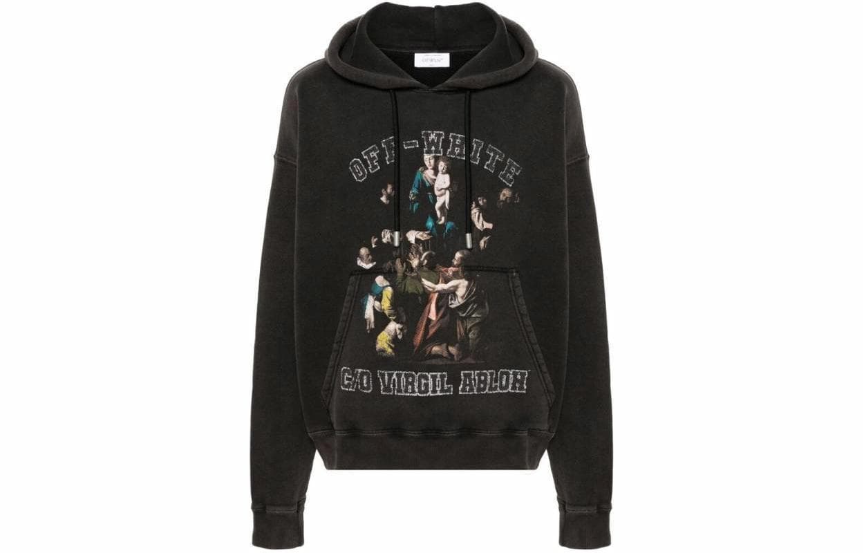 OFF-WHITE Letter Graphic Hoodie Black