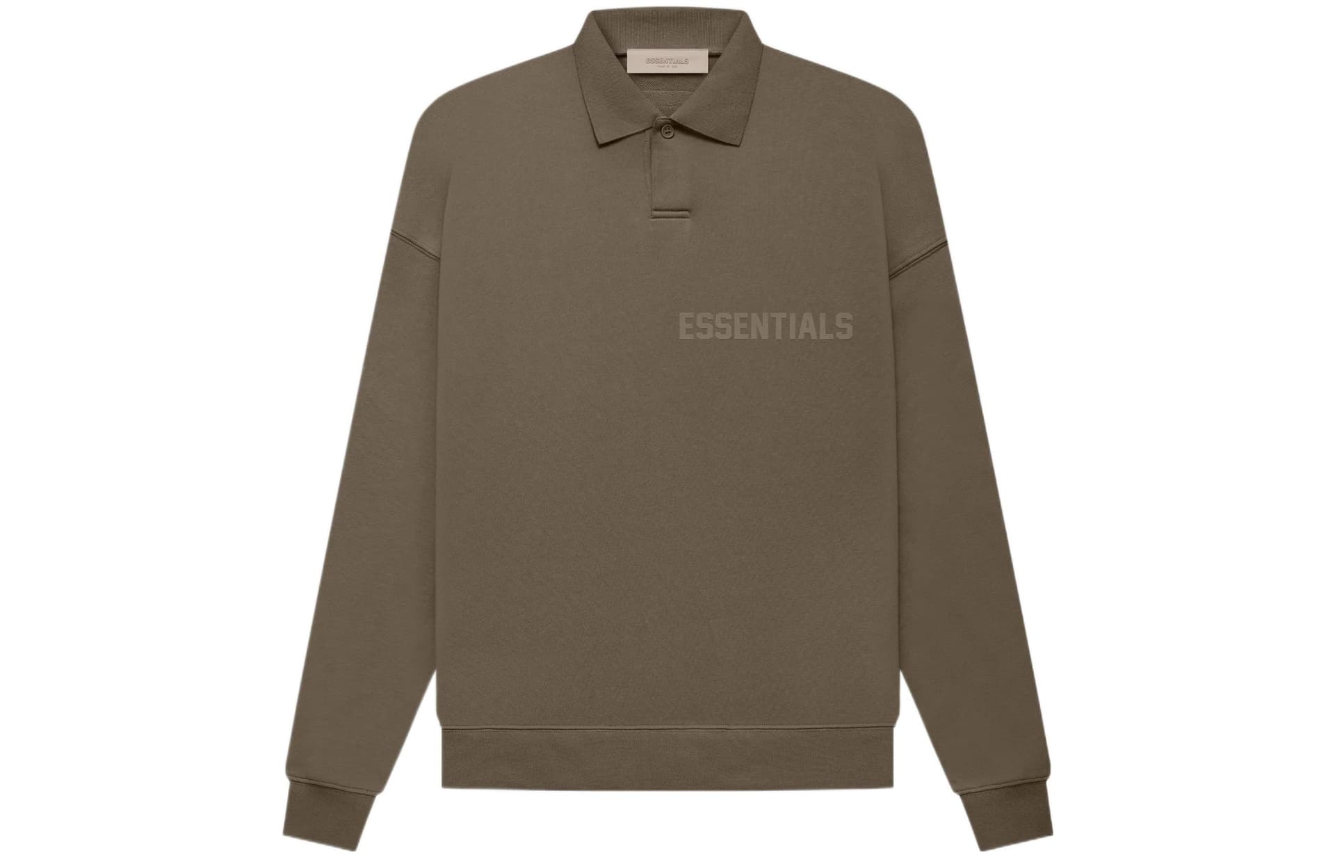 Fear of God Essentials FW22 LS Polo Wood Brown
