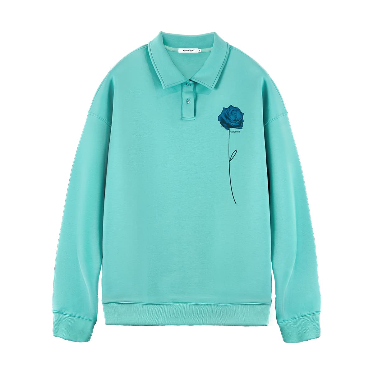 CANOTWAIT_ Floral Letter Print Sweatshirt