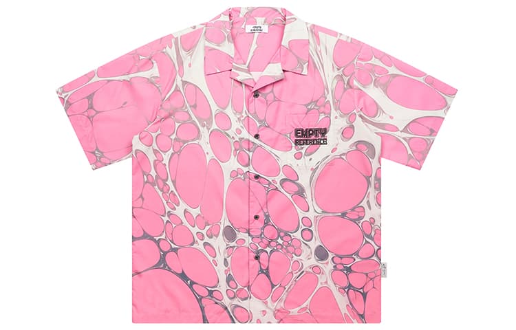 EMPTY REFERENCE Cuban Collar Short Sleeve Shirt Pink