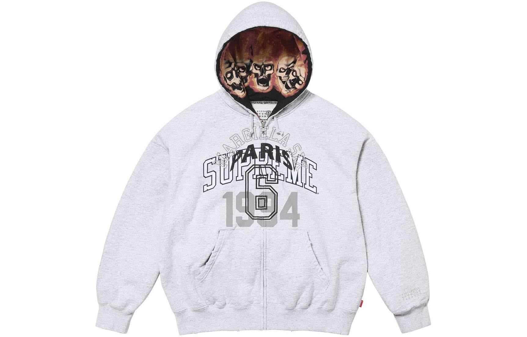 Supreme x MM6 Maison Margiela Zip Up Hooded Sweatshirt